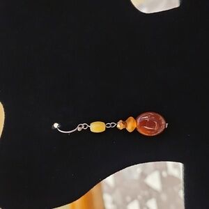 **Clearance** Elegant Brown and Yellow Beaded Earrings
